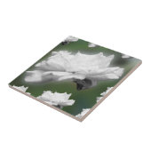 緑にフェード、白いバラのデジタルコラージュ タイル (側面)