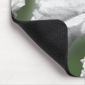 緑にフェード、白いバラのデジタルコラージュ マウスパッド (コーナー)