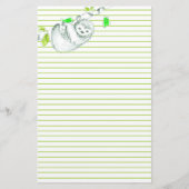 緑に並んだ木のナマケモノ 便箋 (正面)