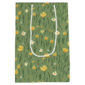 緑に咲く夏の野草 ミディアムペーパーバッグ (裏面)