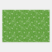 緑に咲く白いハイビスカス ラッピングペーパーシート (正面2)