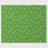 緑に咲く白いハイビスカス ラッピングペーパー (フラット)