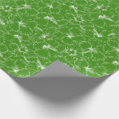 緑に咲く白いハイビスカス ラッピングペーパー (角)