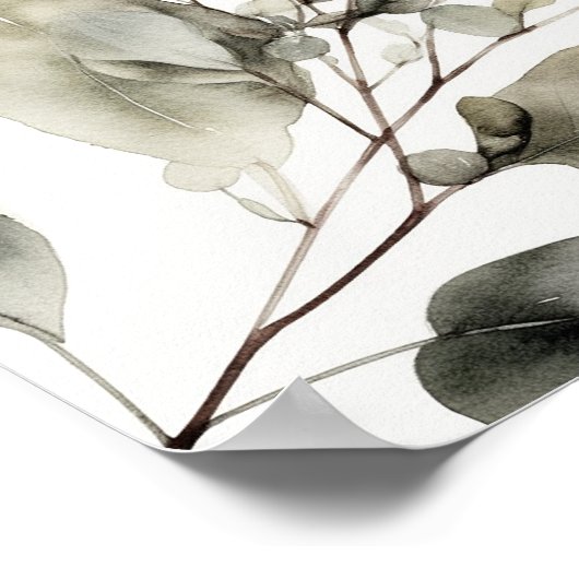 緑に囲まれたエレガントな結婚式のシーティングチャート ポスター (角)