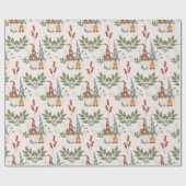 緑に囲まれた可愛いヴィンテージクリスマス格言 ラッピングペーパー (フラット)