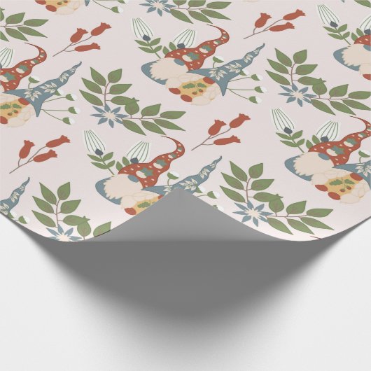 緑に囲まれた可愛いヴィンテージクリスマス格言 ラッピングペーパー (角)