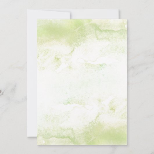 緑に囲まれた水の色のスプラッシュ結婚ズ 招待状 (裏面)