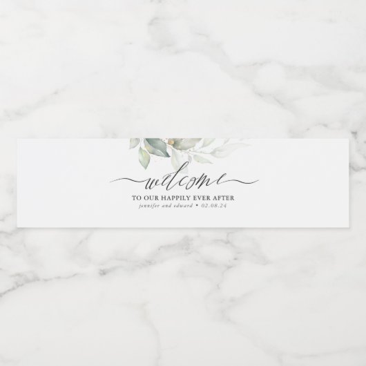 緑に囲まれた私たちの幸せを歓迎する ペットボトルラベル (シングルラベル)