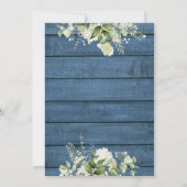 緑に囲まれた青い木の赤素朴ちゃんシャワー 招待状 (裏面)