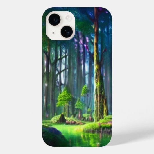 緑に囲まれた魅惑の森の鮮やか池 Case-Mate iPhoneケース (裏面)