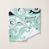 緑に塗りつぶす(ミント) バスタオルセット (ウォッシュタオル)