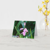 緑に対するピンク カード (黄色い花)