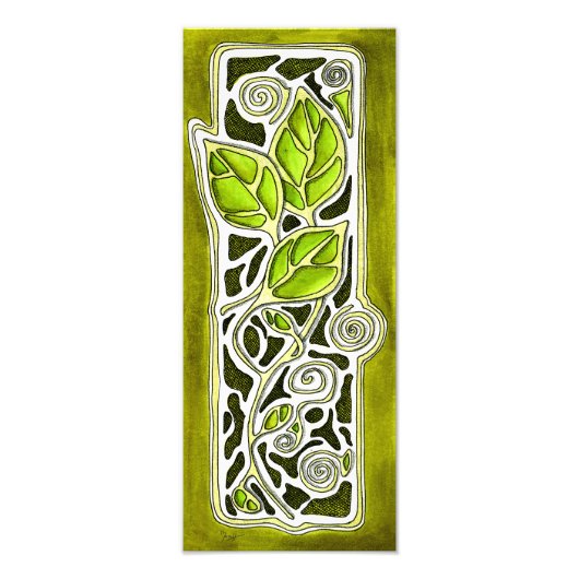 緑に彫葉りた手彫り フォトプリント            (正面)