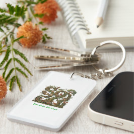 緑に成長し、清潔に生きる キーホルダー