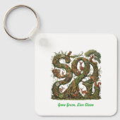 緑に成長し、清潔に生きる キーホルダー (正面)