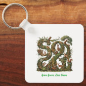 緑に成長し、清潔に生きる キーホルダー (正面)