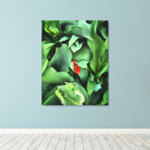 緑に染まった花 キャンバスプリント (インサイチュ (ウッドフロア))