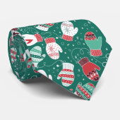 緑に染み込んだ冬のクリスマスミッテンス ネクタイ (ロール)