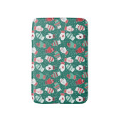 緑に染み込んだ冬のクリスマスミッテンス バスマット (正面縦)