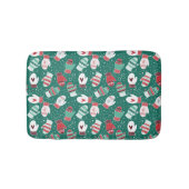 緑に染み込んだ冬のクリスマスミッテンス バスマット (正面)