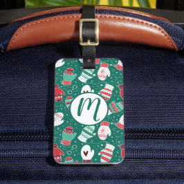 緑に染み込んだ冬のクリスマスミッテンス ラゲッジタグ