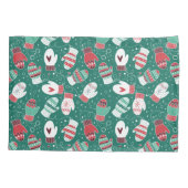 緑に染み込んだ冬のクリスマスミッテンス 枕カバー (裏面)