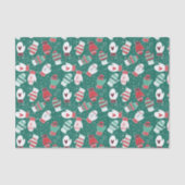 緑に染み込んだ冬のクリスマスミッテンス 薄葉紙 (正面)