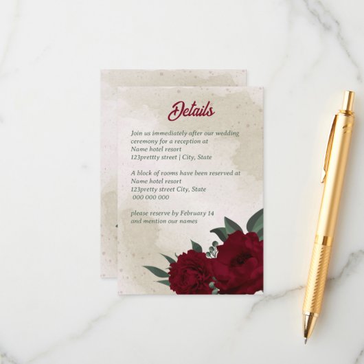 緑に燃え結婚る花 エンクロージャーカード (正面/裏面インサイチュ)