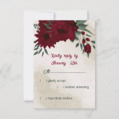 緑に燃え結婚る花 出欠カード (正面)