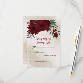 緑に燃え結婚る花 出欠カード