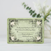 緑に白いバラ 黒いフレーム付き RSVP (スタンド正面)