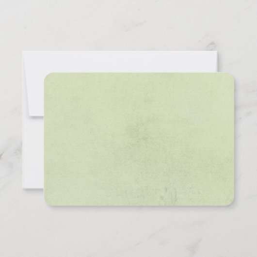 緑に白いバラ　黒のフレーム　出欠連絡お願いします 出欠カード (裏面)