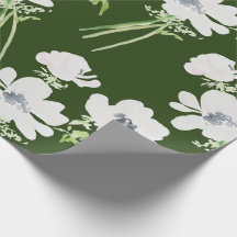 緑に白い水色のアネモンの花