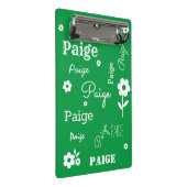 緑に白い花が咲カスタマイズく。 ミニクリップボード (アングル)