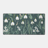 緑に白い雪の花 デスクマット (正面)