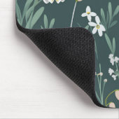 緑に白い雪の花 マウスパッド (コーナー)