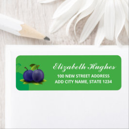 緑に紫の梅 ラベル