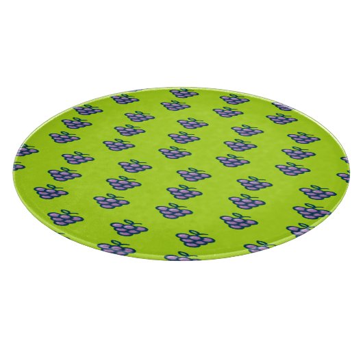 緑に紫の葡萄 カッティングボード (角)