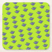 緑に紫の葡萄 スクエアペーパーコースター (正面)