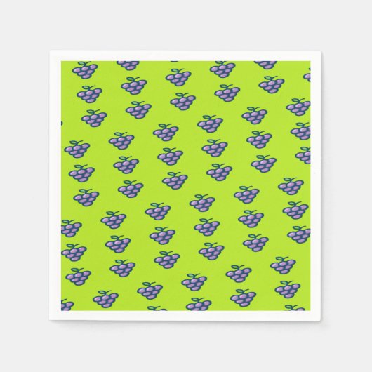 緑に紫の葡萄 スタンダードカクテルナプキン (正面)