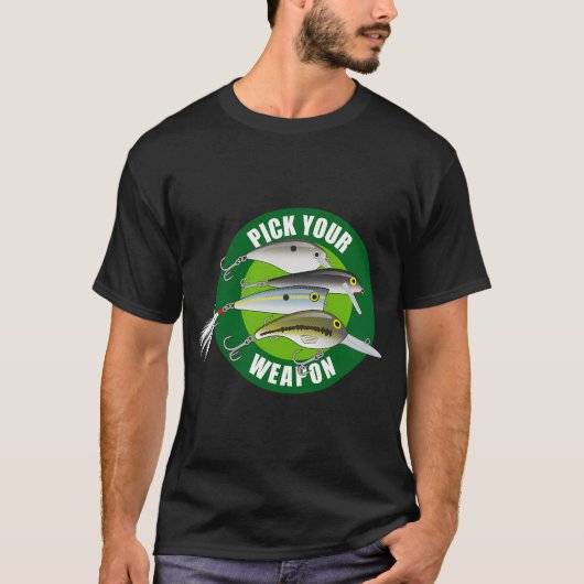 緑に緑のルアーを選べ - フィッシングルアー Tシャツ (正面)