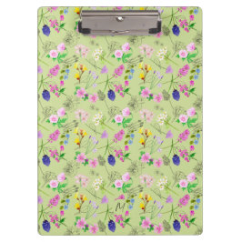 緑に繊細な水色の野花 クリップボード