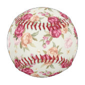 緑に美しい牡丹色の模様 野球ボール (正面)
