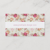 緑に美しい色の牡丹模様 名刺 (裏面)