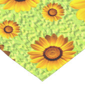緑に美しい黄色い花抽象芸術 ショートテーブルランナー (コーナー)