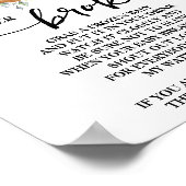 緑に耐える私の水は赤ちゃんのシャワーのサインを壊した ポスター (角)