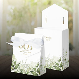 緑に覆われた少年の葉の金ゴールド赤ちゃんシャワー フェイバーボックス