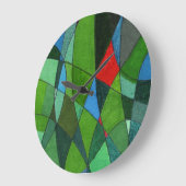 緑に赤いアクセントカッコいいを持つ緩やかに湾曲したセル ラージ壁時計 (傾斜)