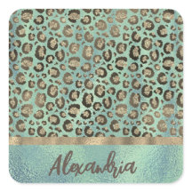 緑に輝くヒョウの印パーソナライズされた刷