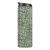 緑に輝くヒョウの印パーソナライズされた刷 タンブラー (回転右)